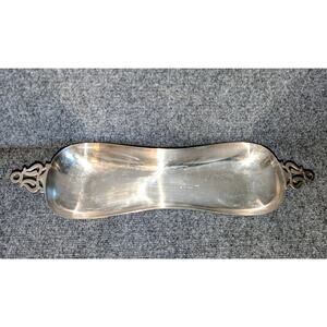 Vintage Sheffield Silver Plate Handled Bread Tray